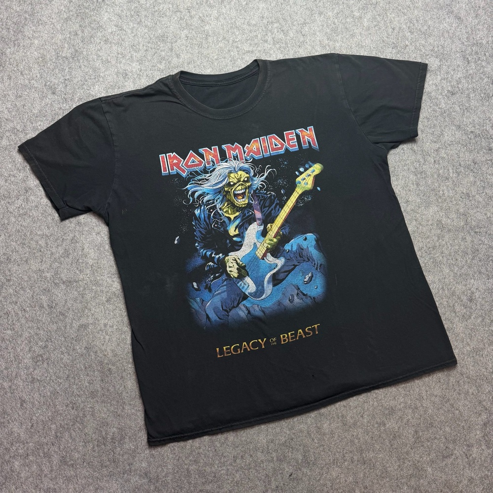 Iron Maiden Shirt Mens Large Black Legacy Of The Beast Eddie Graphic Tee Music